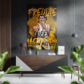Freddie Mercury Brushed Aluminum Dibond Wall Art.